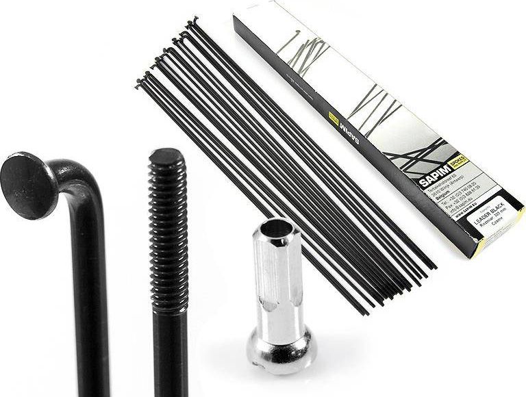 Sapim 18 szprych Sapim Leader Black, 2,0mm czarne + nyple