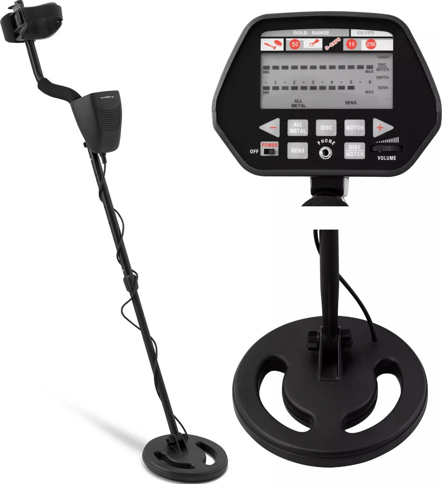 Steinberg Wykrywacz detektor metali LCD zasięg do 18 cm śr. cewki 20.5 cm Wykrywacz detektor metali LCD zasięg do 18 cm śr. cewki 20.5 cm