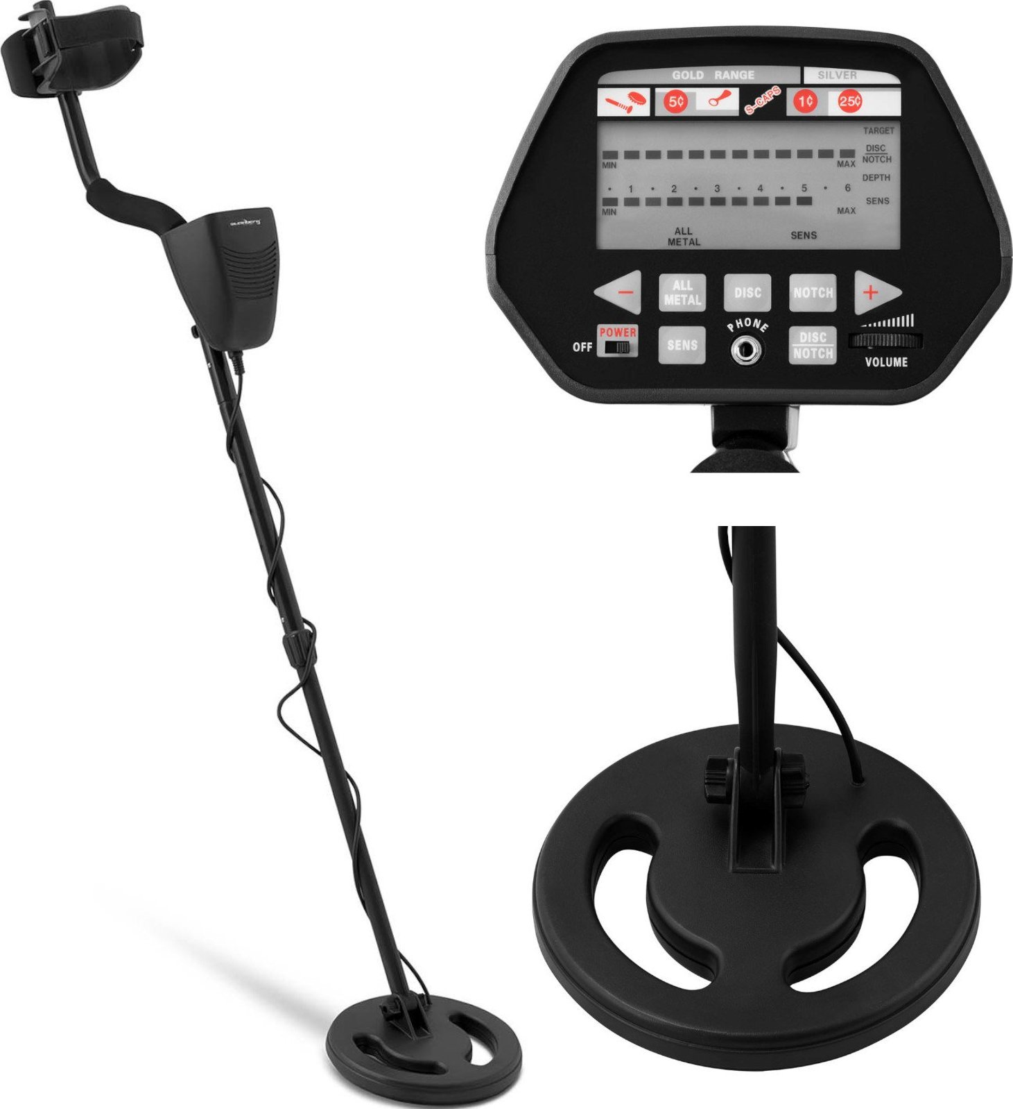 Steinberg Wykrywacz detektor metali LCD zasięg do 18 cm śr. cewki 20.5 cm Wykrywacz detektor metali LCD zasięg do 18 cm śr. cewki 20.5 cm