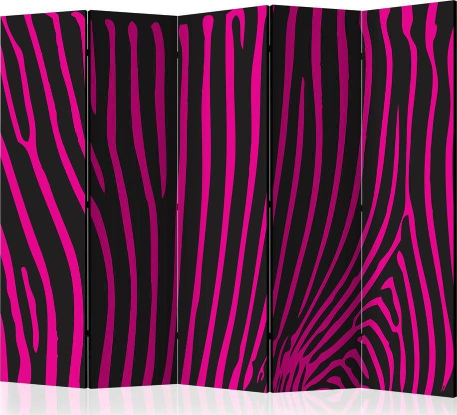 Artgeist Parawan 5-częściowy - Zebra pattern (fioletowy) II [Room Dividers] uniwersalny