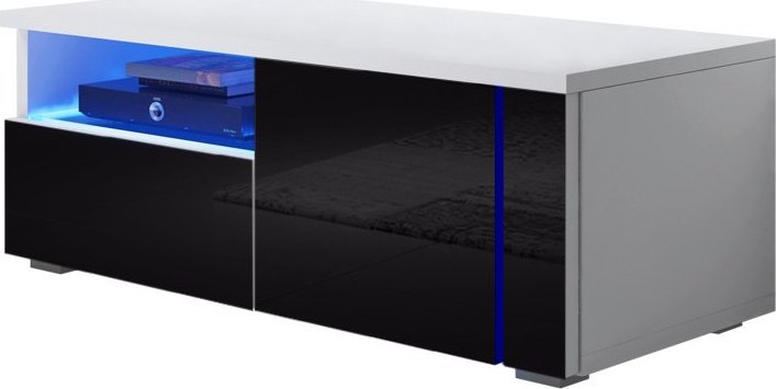 Selsey SELSEY Szafka RTV Oxy Single Biały mat / Czarny połysk