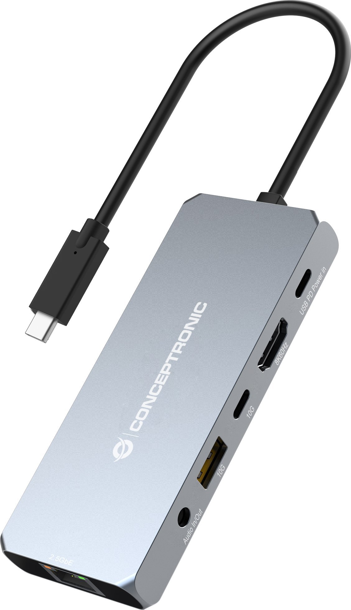 Adapter AV Conceptronic CONCEPTRONIC Dock USB-C->HDMI,2.5GbE,USBC/3.0,100WPD0.18m gr