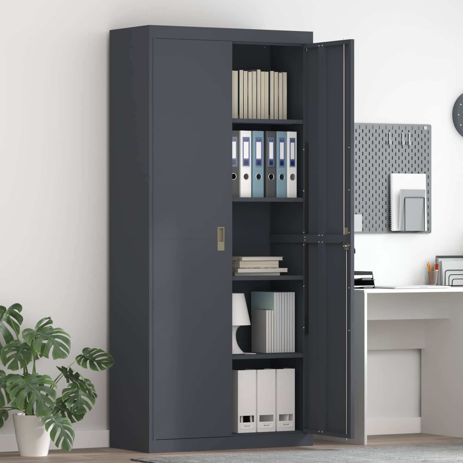 vidaXL Storage Cabinet 2 pcs Antracyt 90 x 40 x 200 cm