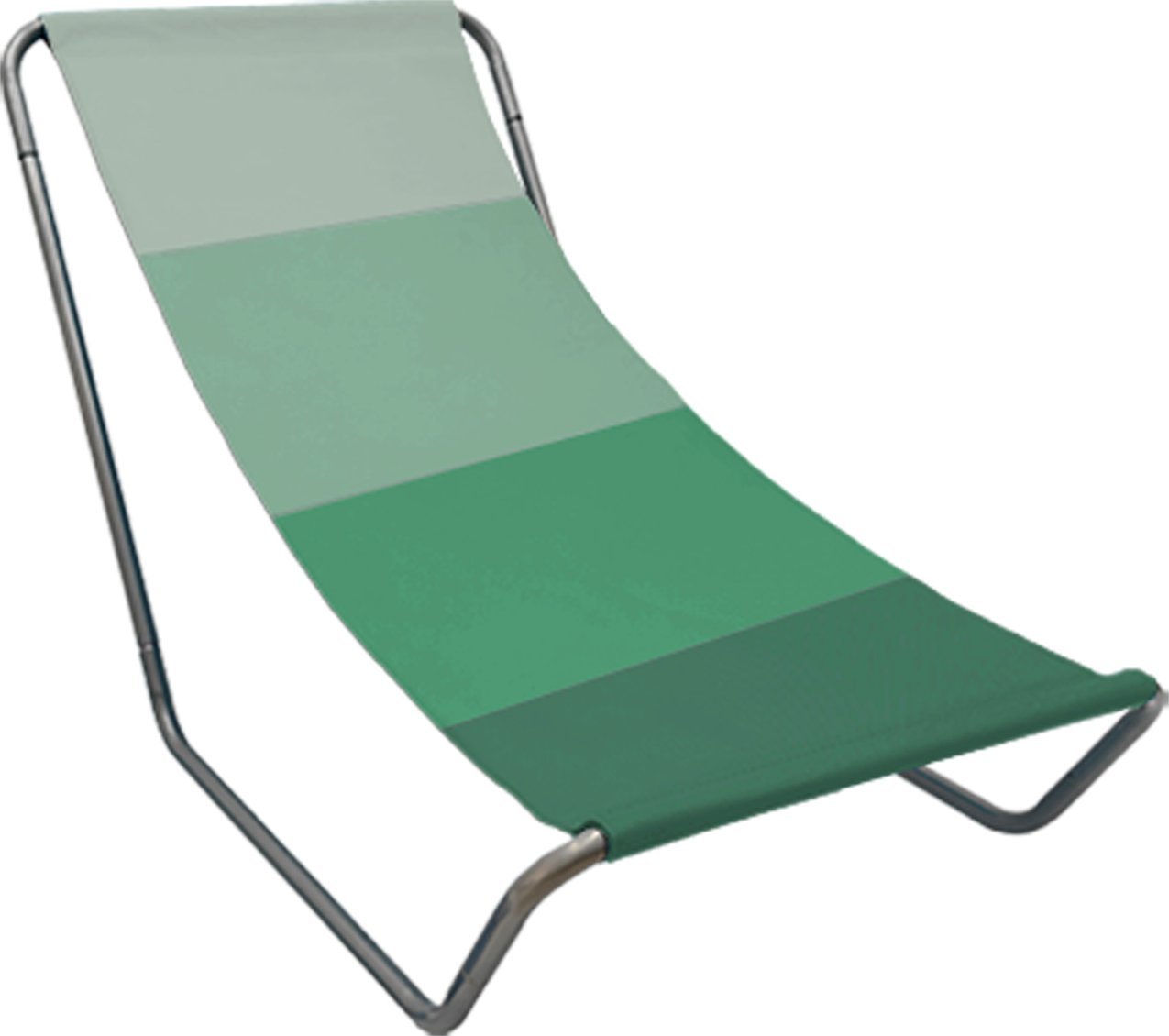 Leżak plażowy składany turystyczny z pokrowcem ELLA zielony paski