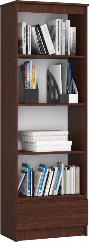 Fabryka Mebli Akord REGAŁ R 60 cm CLP 1 SZUFLADA 4 PÓŁKI WENGE