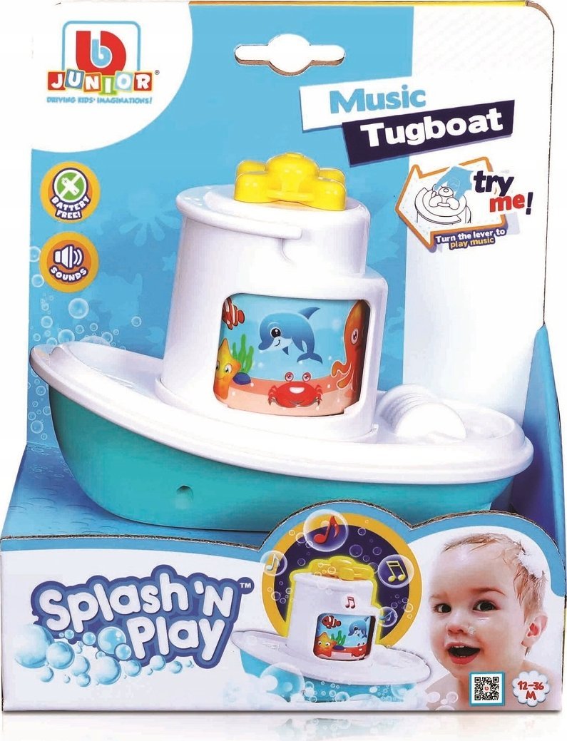 BB JUNIOR BB JUNIOR bath toy Splash 'N Play Music Tugboat, 16-89024