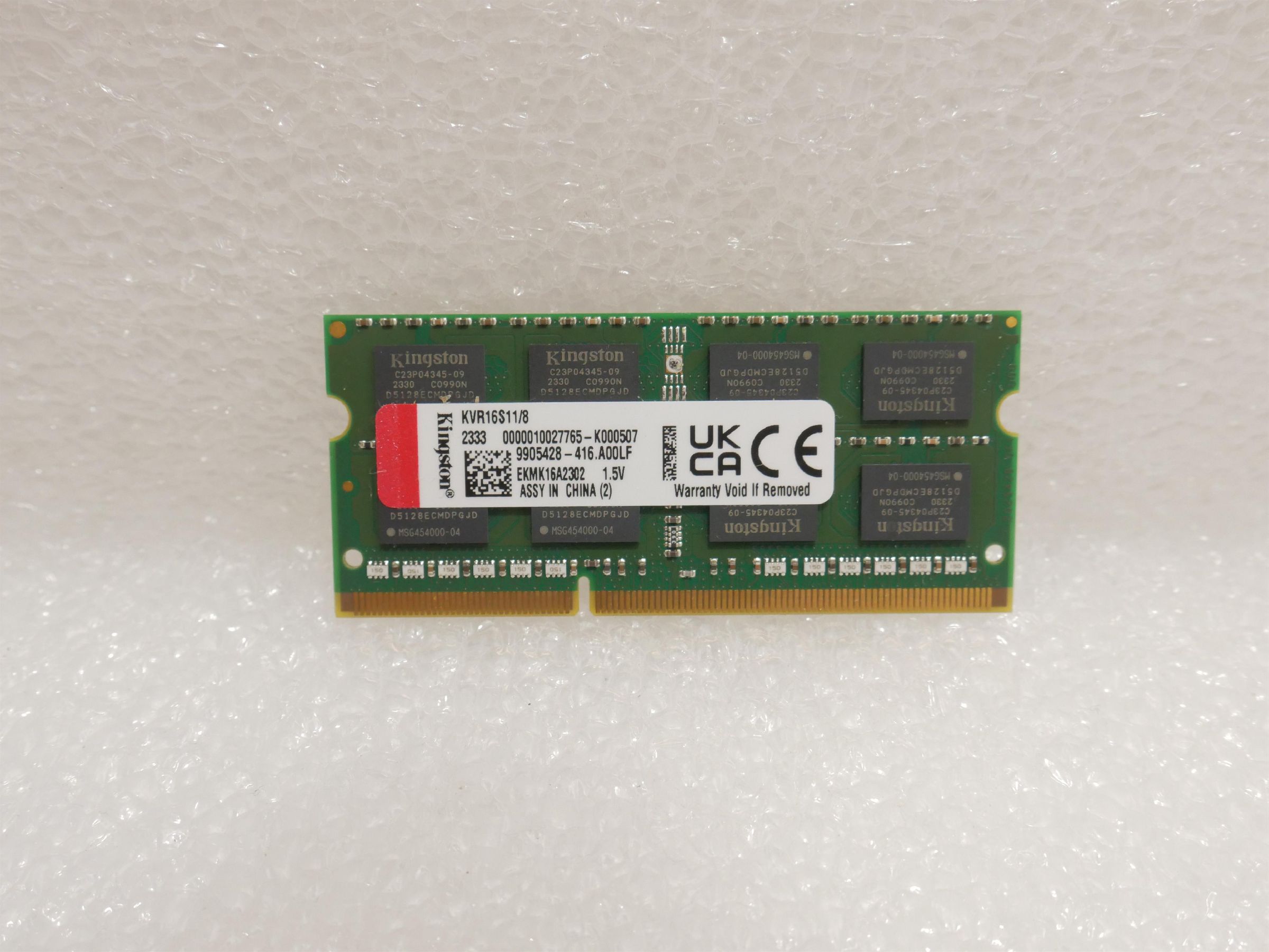 Pamięć do laptopa Kingston ValueRAM, SODIMM, DDR3, 8 GB, 1600 MHz, CL11 (KVR16S11/8) [outlet]