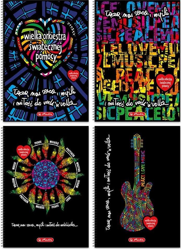 Herlitz Brulion na spirali A4/60K kratka WOŚP (5szt)