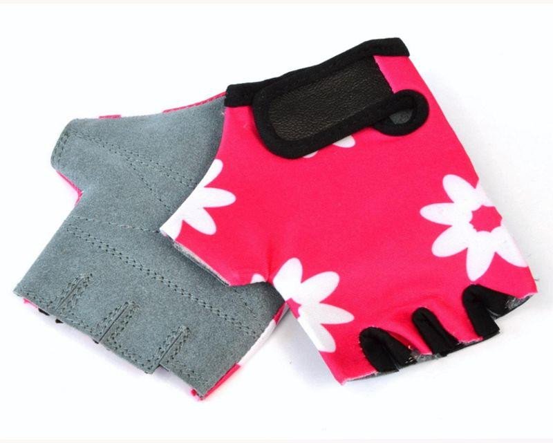 Rękawiczki rowerowe dziecięce Lycra 5 Kwiatki