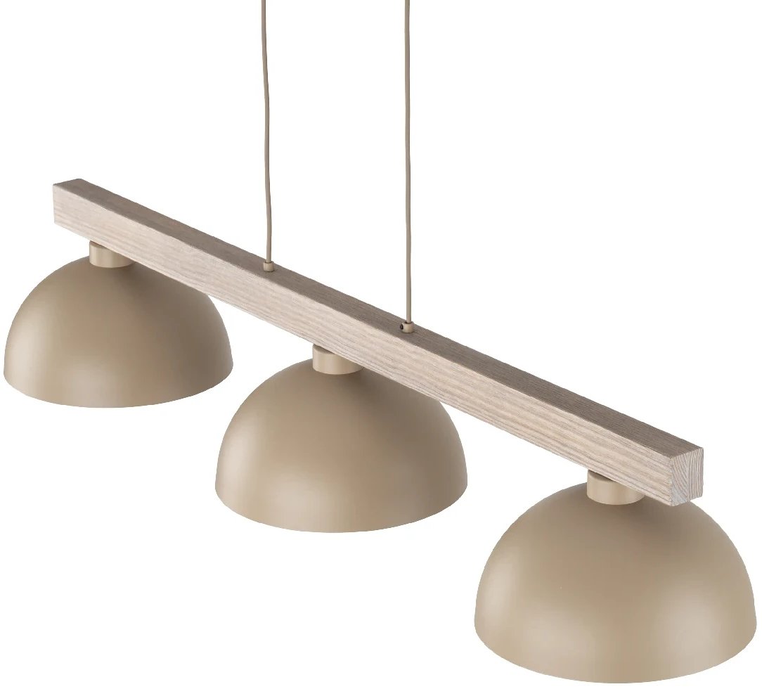 Wisząca lampa nad stół Oslo Sabia 11012 na belce drewnianej beżowy