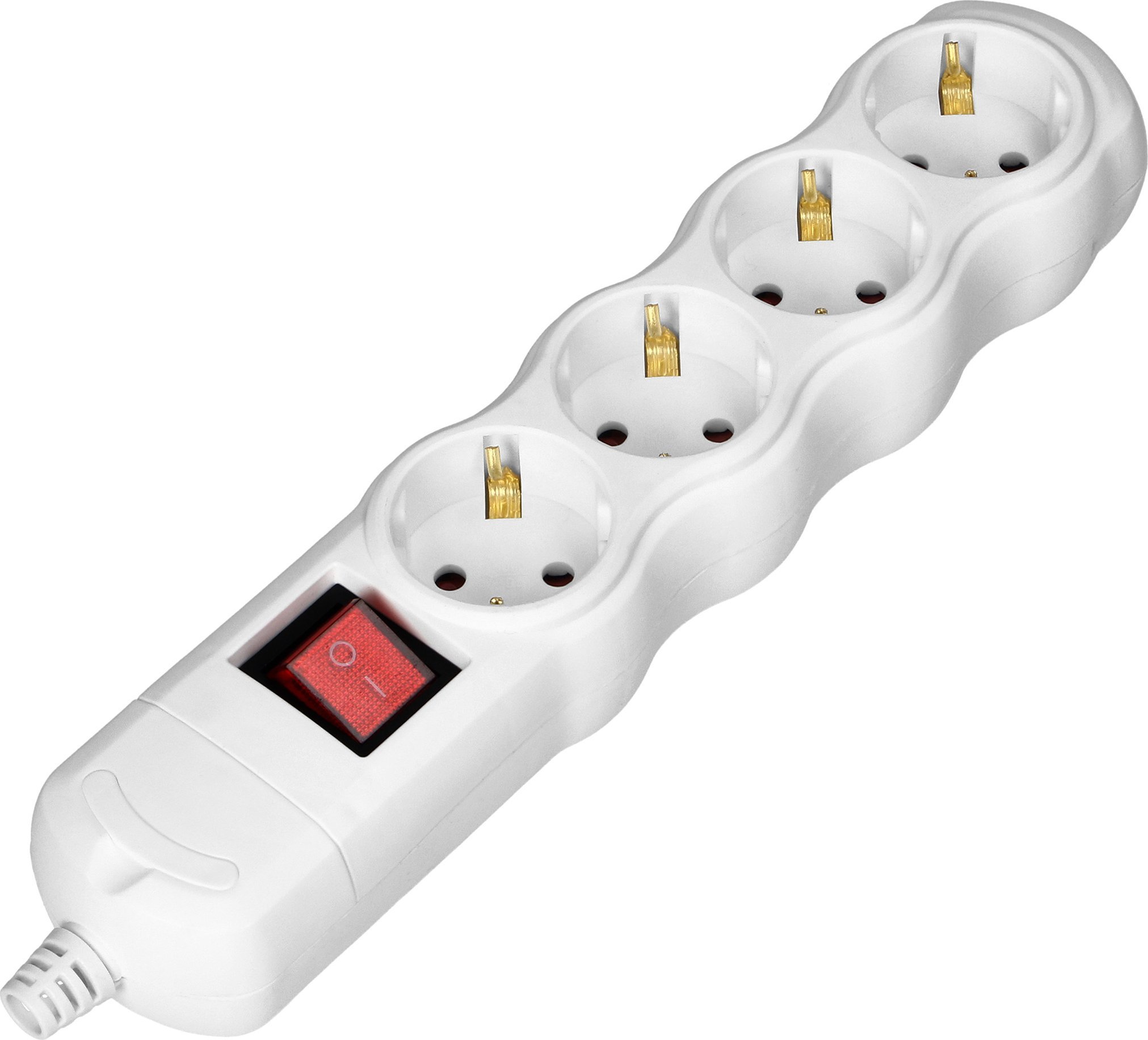 Orno Rozgałęźnik z wyłącznikiem 4x2P+Z Schuko, biały