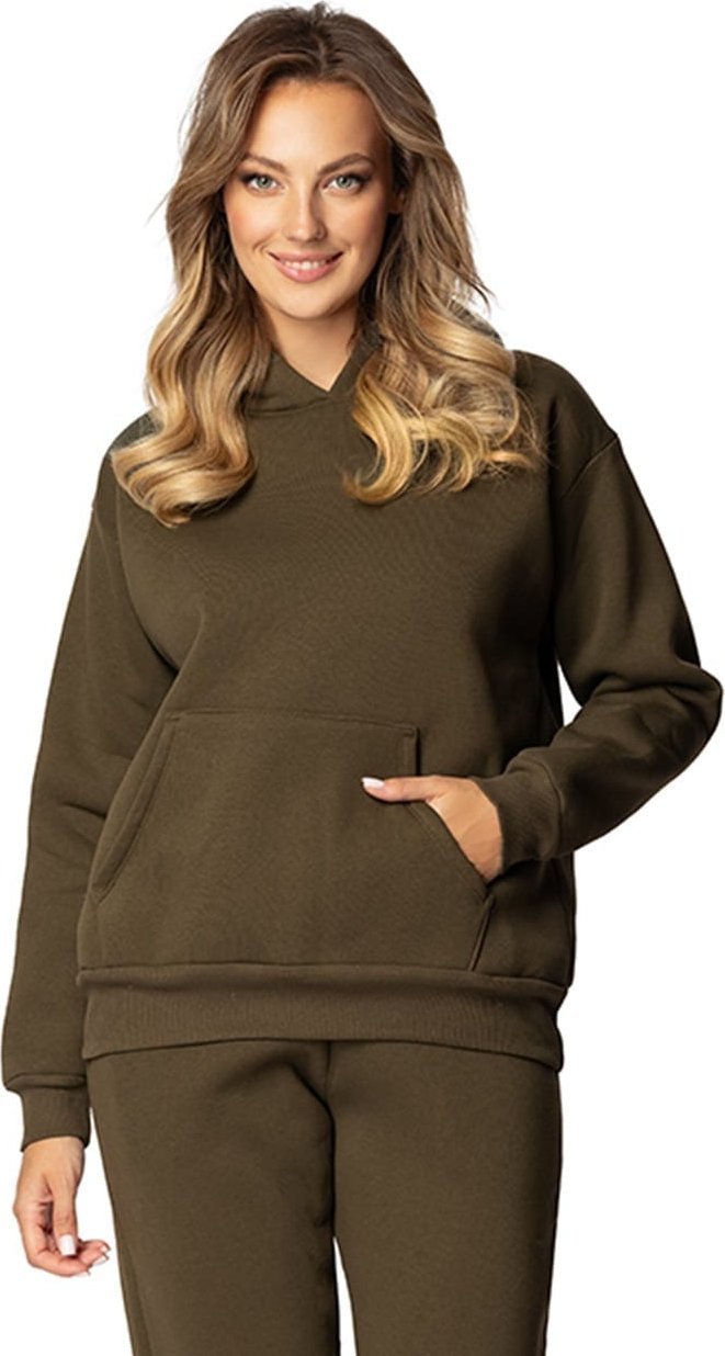 Dkaren Bluza DK-K-B6 KHAKI BAWEŁNA GRUBA (kolor khaki, rozmiar XS)