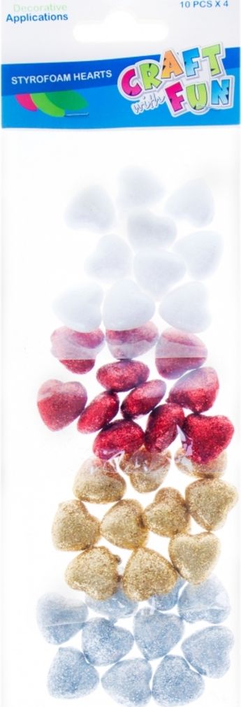 Craft with Fun CF OZDOBA DEK STYROP SERCE 4KOL 10G/4W1 12/144