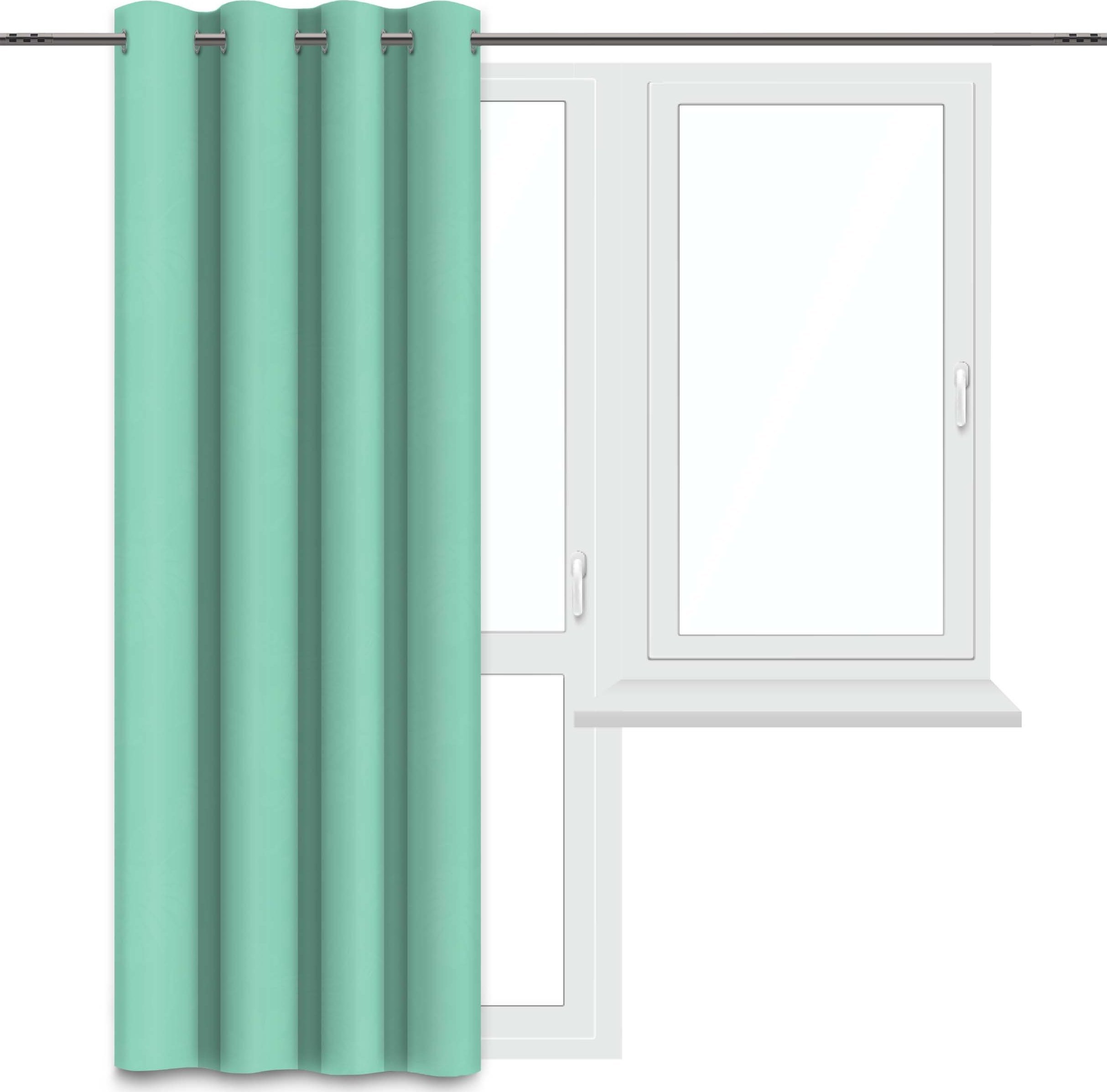 Vipro Group Zasłona Gotowa na Przelotkach 140x230 Zasłona Heaven kółka matowa 404-53 pistacjowy Vipro Group (T251210)