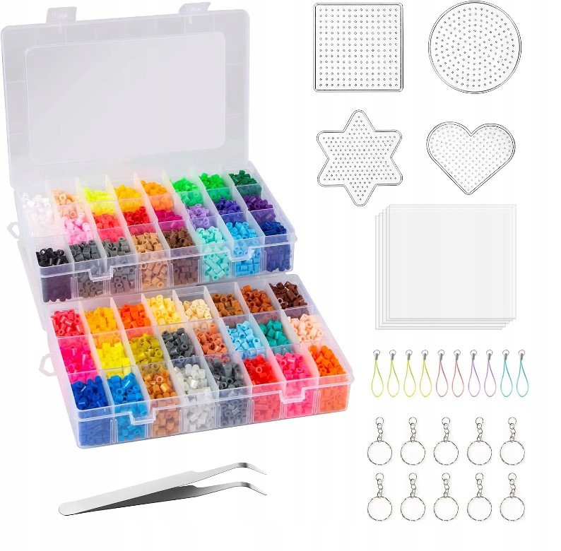 Zestaw kreatywny z koralikami / rękodzieło artystyczne / 48 kolorów
