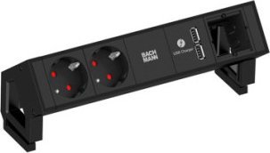 Triton BACHMANN DESK2 2x gniazdo z uziemieniem 1x ładowarka USB 1x ABD, czarny