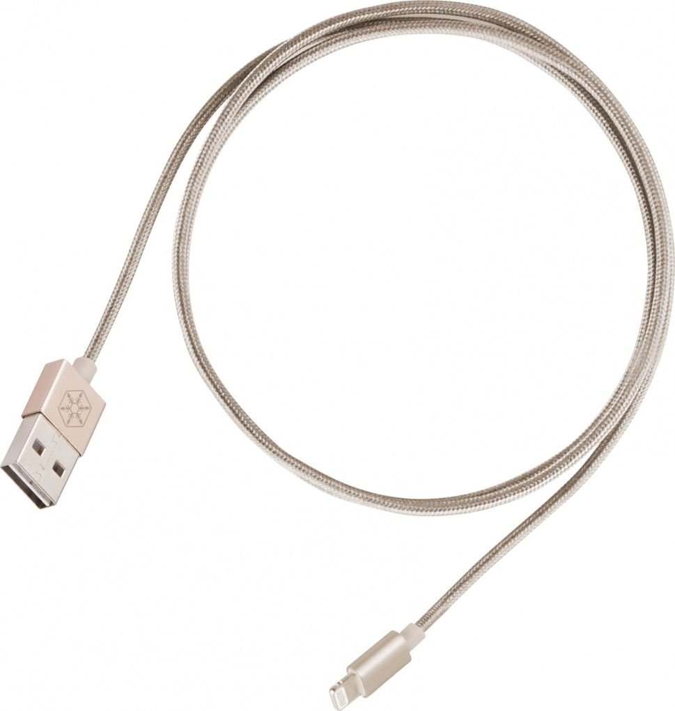Kabel USB SilverStone USB-A - Lightning 1 m Złoty (52016)