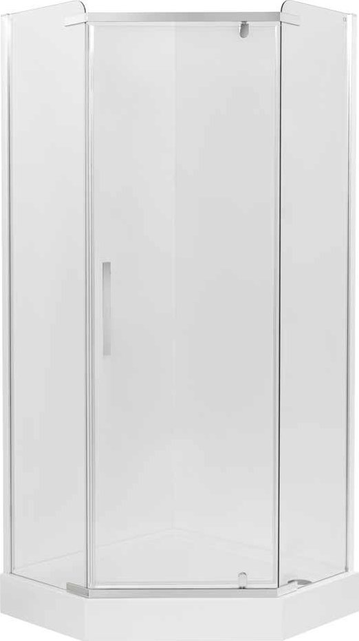 Cersanit Szklana kabina prysznicowa 5 kątna chrom 90x90 195 cm 6mm szkło CE