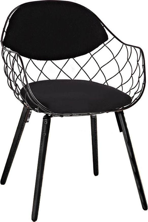 Elior Metalowe czarne krzesło do salonu - Dontadeon