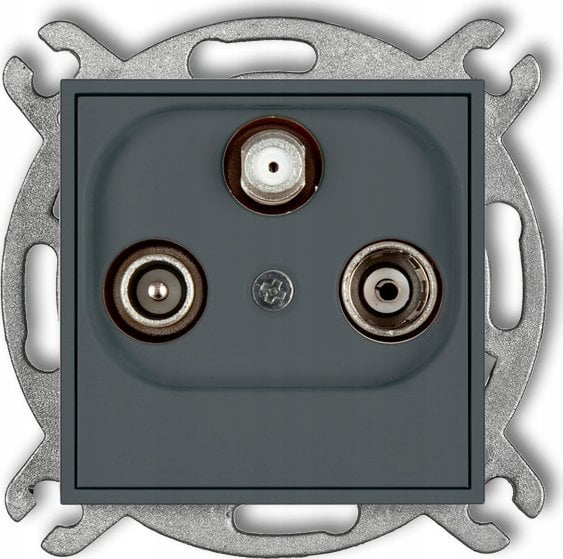 Karlik Gniazdo antenowe Karlik Mini 28MGM RTV-SAT końcowe multimedialne Internet grafitowy mat