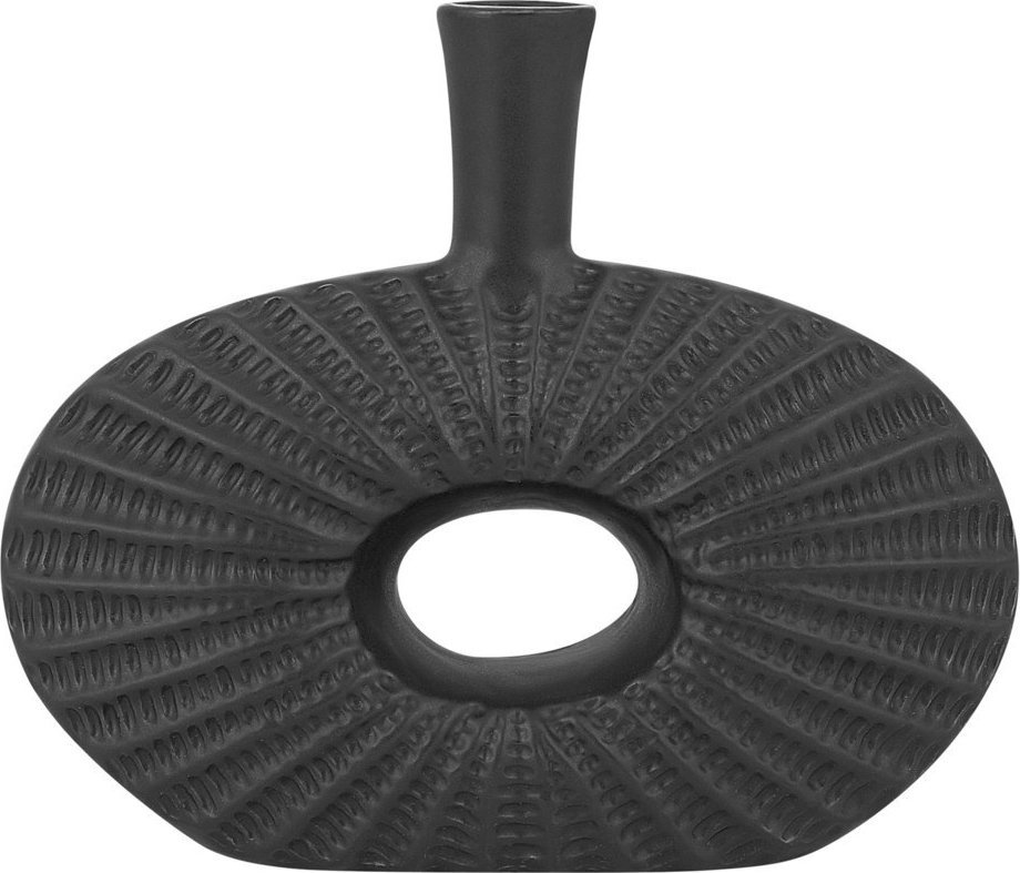 Beliani Wazon dekoracyjny ceramiczny czarny ARWAD!