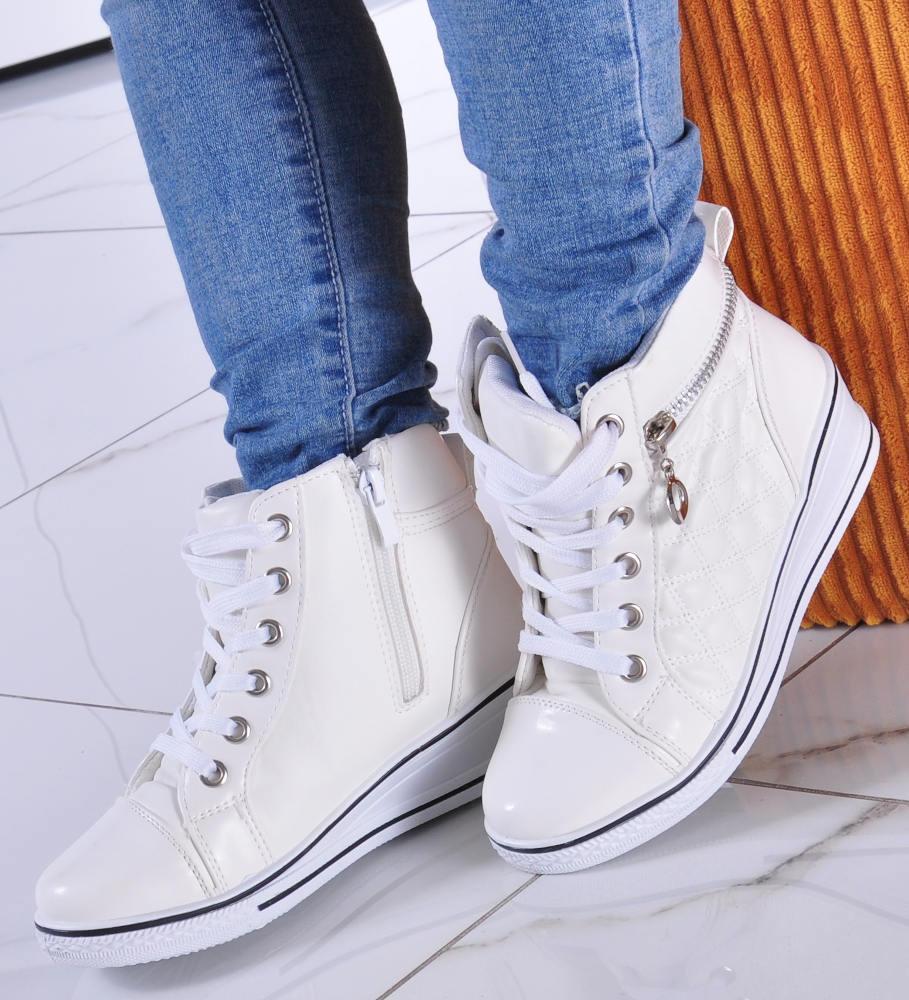 Pantofelek24 Wygodne dziewczęce buciki z suwakami Białe /E3-2 7592 S193/ 31