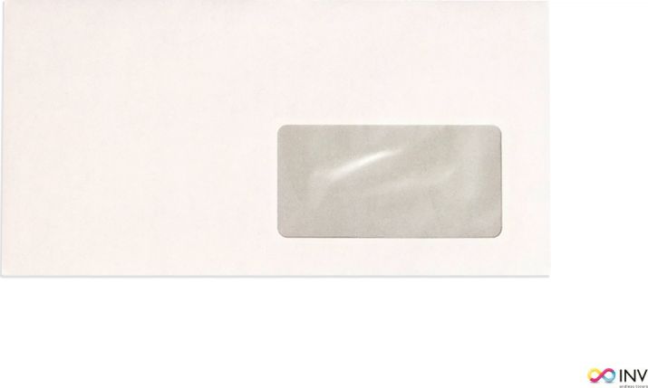 NC Koperty Koperta DL SK (110x220) biała 75g poddruk niebieski okno prawe(50szt)