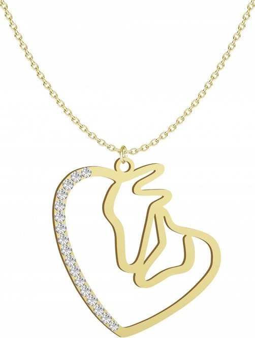 Radziszewska Jewellery Złoty Naszyjnik Koń Głowa Konia 925 Serce Łańcuszek DEDYKACJA GRATIS