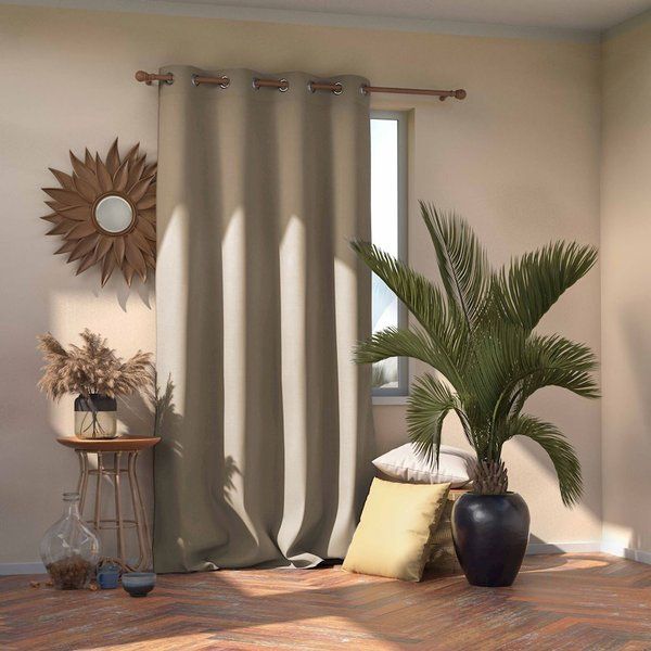 AmeliaHome Zasłona Blackout na przelotkach Beż 140X270