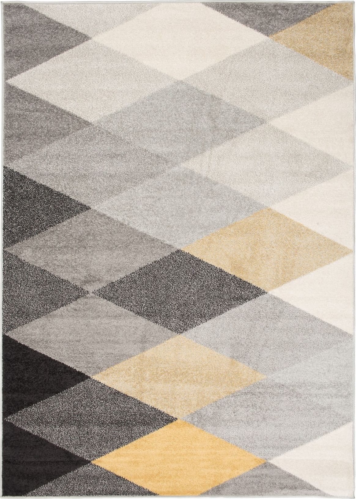 Carpetpol Dywan komfort C939B GRAY/YELLOW LAZUR szary żółty czarny trójkąty (0.80*1.50)