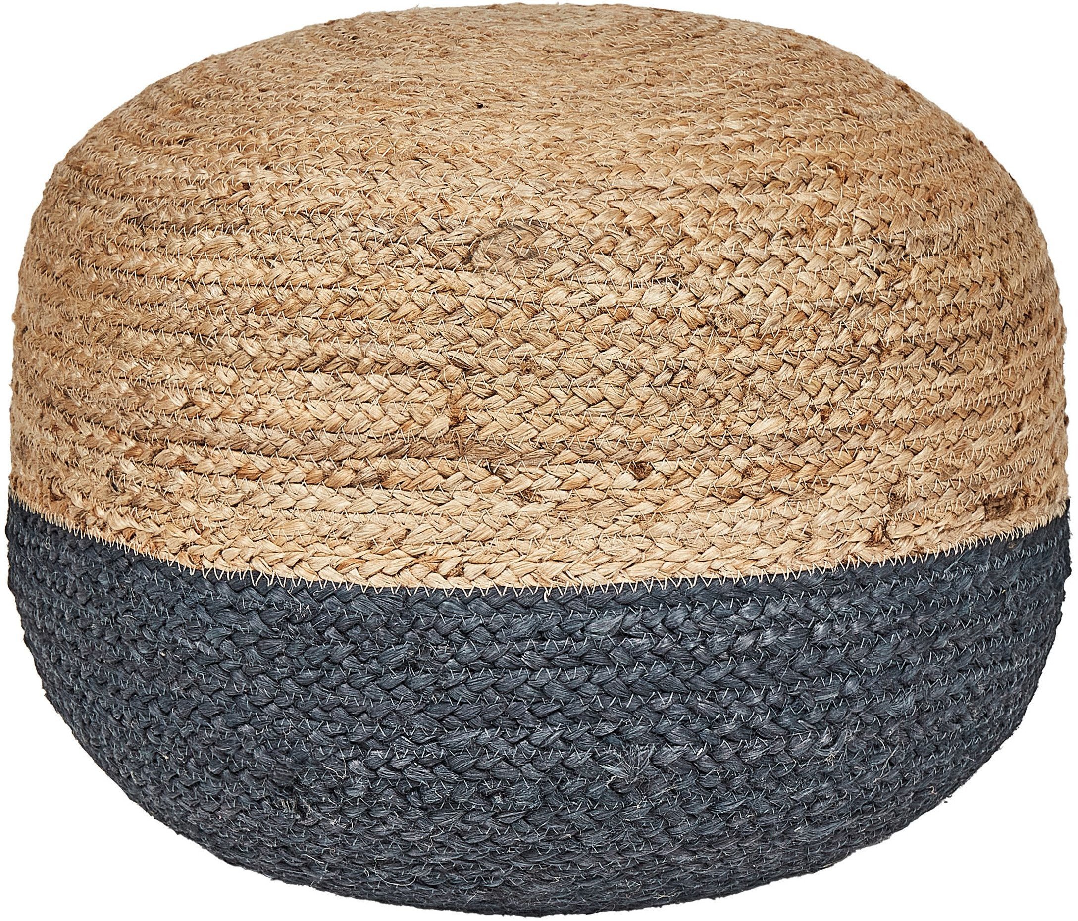 Beliani Puf z juty 50 x 40 cm granatowy DUKI
