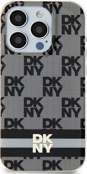 DKNY DKHMP15MHCPTSK iPhone 15 Plus / 14 Plus 6.7" czarny/black hardcase IML Checkered Mono Pattern & Printed Stripes MagSafe