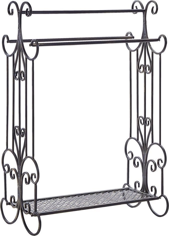 Beliani Stojak na ręczniki 60 x 90 cm czarny GLADIS!