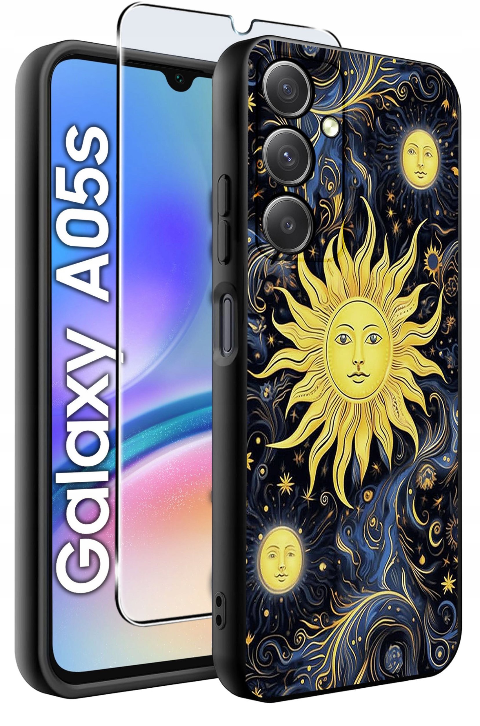 ETUI do Samsung A05s WZORY | SILIKONOWE MATT CASE + SZKŁO 9H