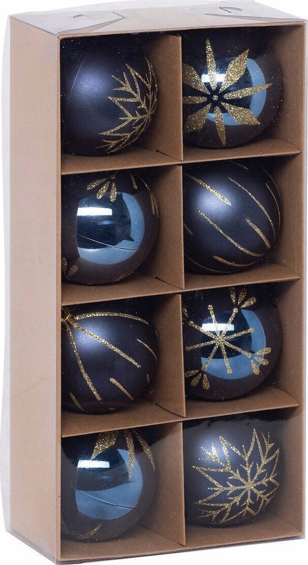Atmosphera Zestaw bombek ze złotymi zdobieniami, 8 cm