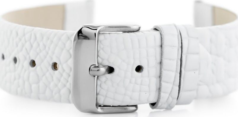 Pacific Pasek skórzany do zegarka W57 - biały - 18mm uniwersalny