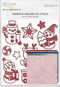 Naklejki piankowe z folią bałwanki 11szt