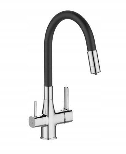 GLAMOUR BATERIA ZLEW. Z FILTREM CHROM / CZARNA WYL