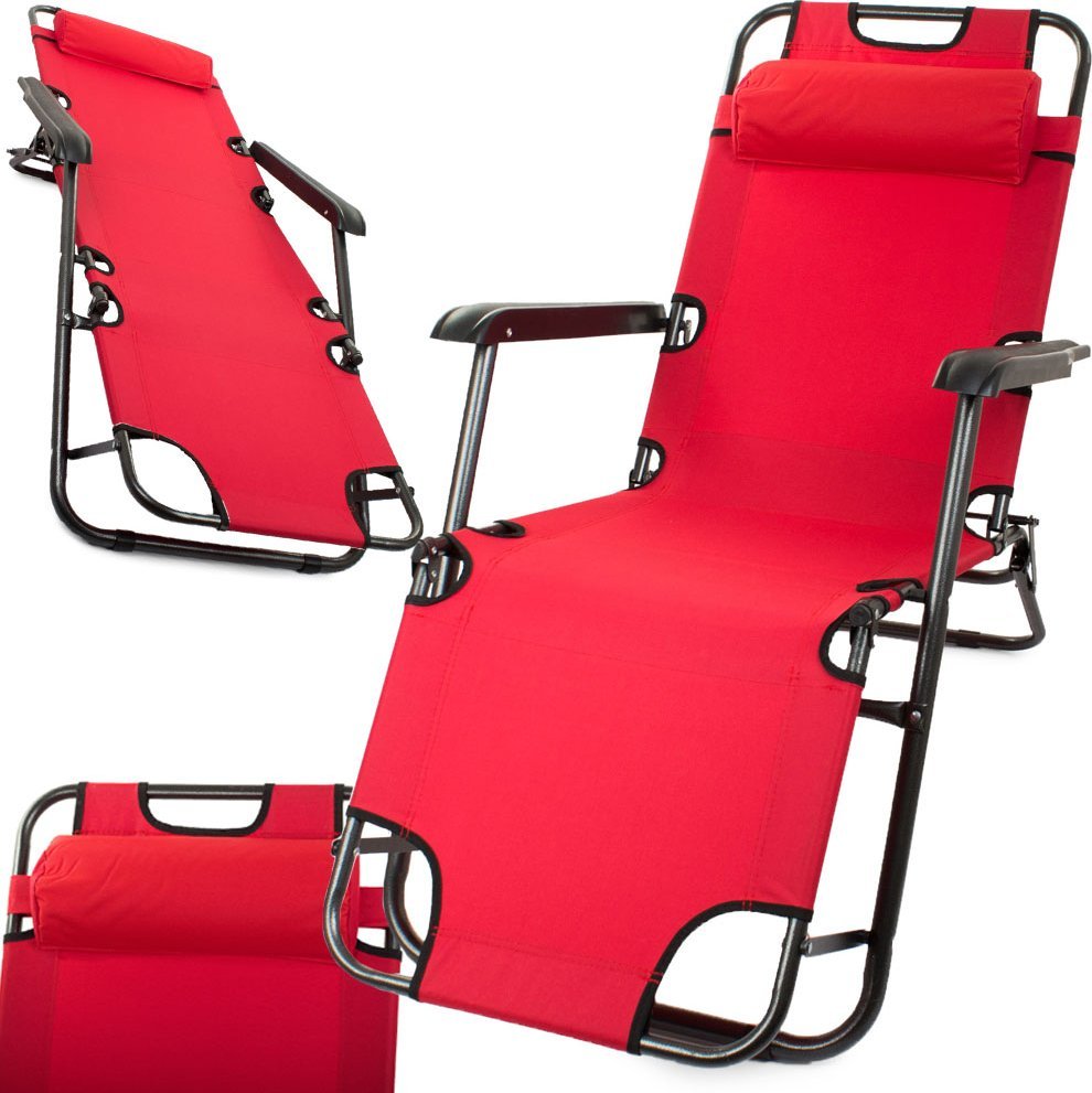 Verk Leżak ogrodowy plażowy składany poduszka grawitacyjny wzmocniony miękki Leżak ogrodowy plażowy składany poduszka grawitacyjny wzmocniony miękki