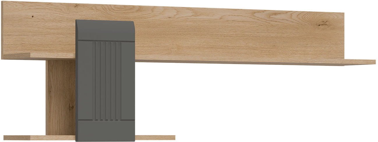 Półka wisząca uniwersalna ryflowany panel Dąb Cremona Szary MILTON ML10