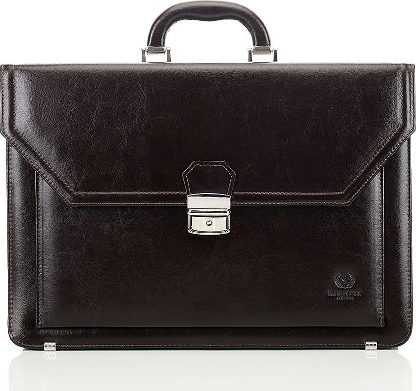 Paolo Peruzzi Aktówka męska skórzana PAOLO PERUZZI brązowa 161BY-BR