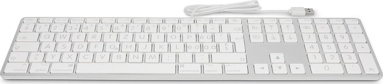 Klawiatura LMP Large Font USB Keyboard 110 keys wired USB keyboard with 2x USB and aluminum upper cover - Swiss