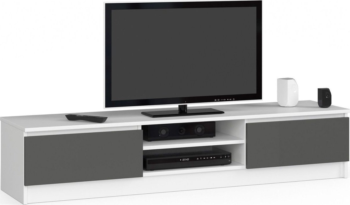 Elior Szafka RTV z drzwiczkami biała + grafit - Palerro