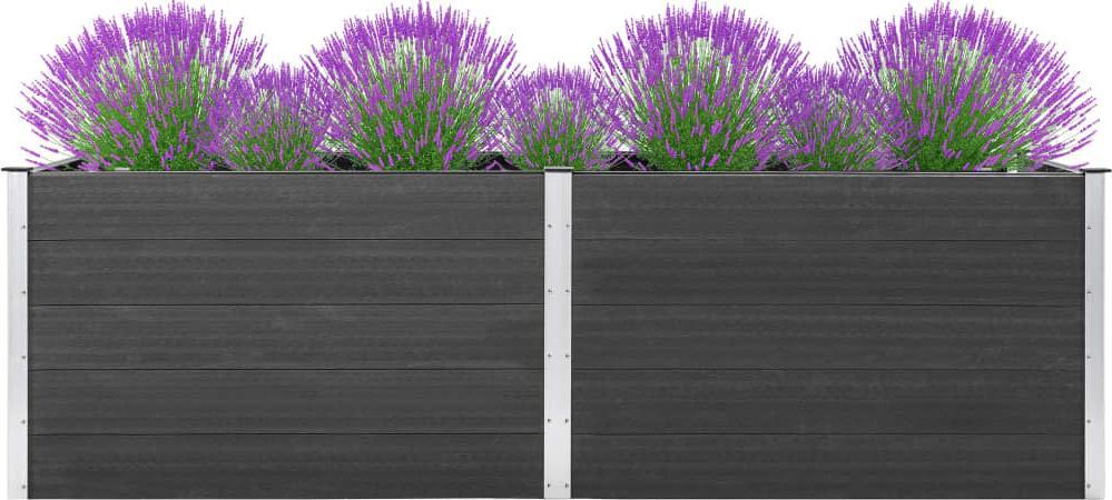 vidaXL vidaXL Podwyższona donica ogrodowa, 200x50x91 cm, WPC, szara