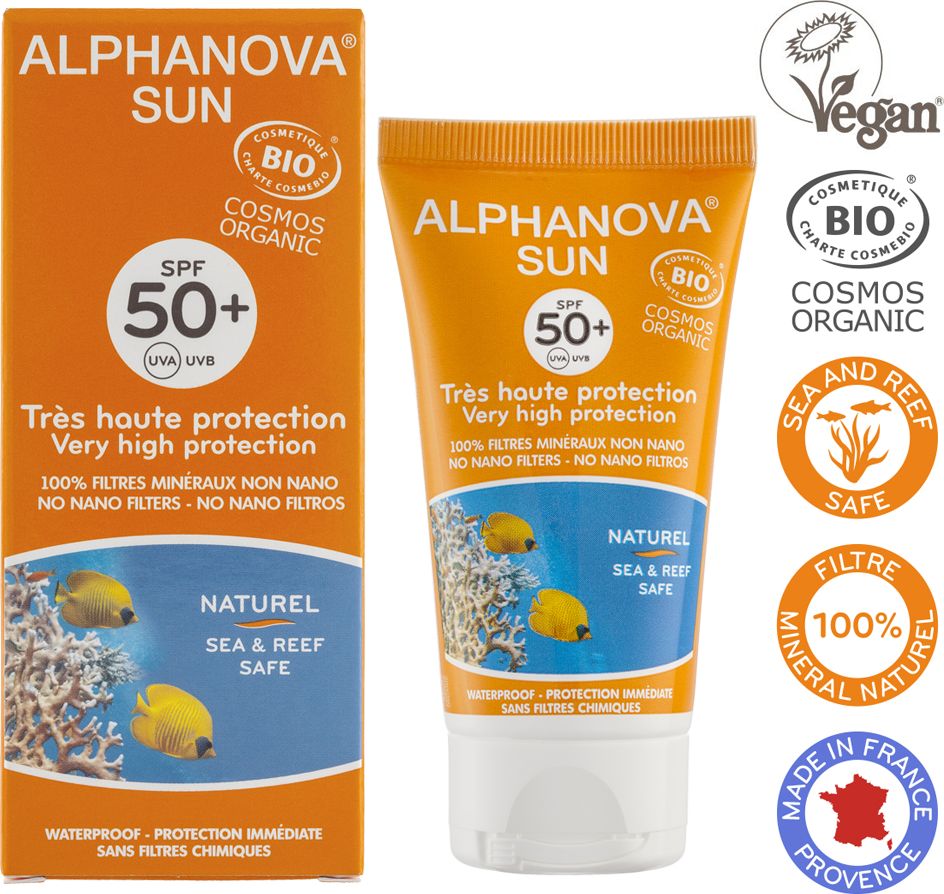 Alphanova Alphanova Sun Bio Krem Przeciwsłoneczny, filtr SPF50, 50 g