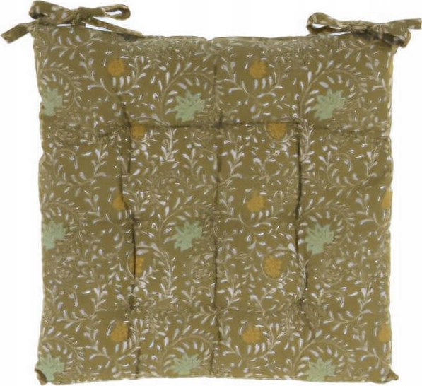 Home Styling Collection Poduszka na krzesło wiązana, wzór w kwiaty, 100% bawełny, 40 x 40 cm