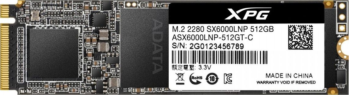 Dysk SSD ADATA XPG SX6000 Lite 512GB M.2 2280 PCI-E x4 Gen3 NVMe (ASX6000LNP-512GT-C)