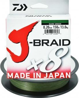 Daiwa 12751-0 - DAIWA PLECIONKA J-BRAID X8 DARK GREEN 150m 0,20mm