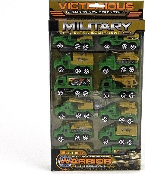 Zestaw 12 aut wojskowych naciąg sprężynowy