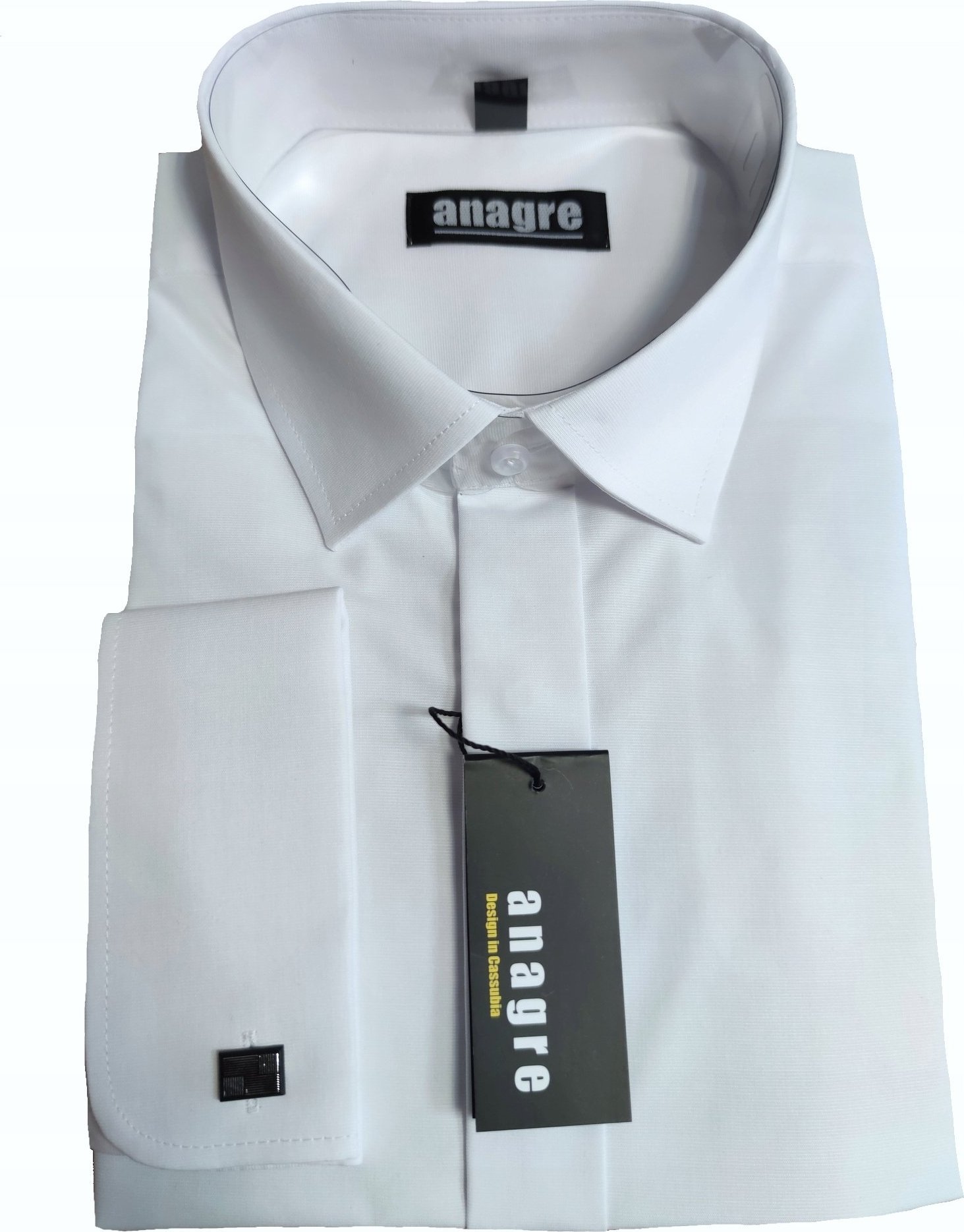 Anagre MĘSKA KOSZULA Z MNKIETAMI NA SPINKI ROZM. 46/170